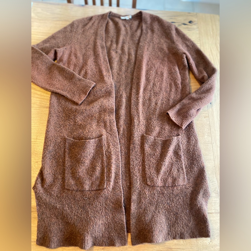 Madewell Long Sleeve Cardigan Duster Brown Women's Sweater XS Preloved